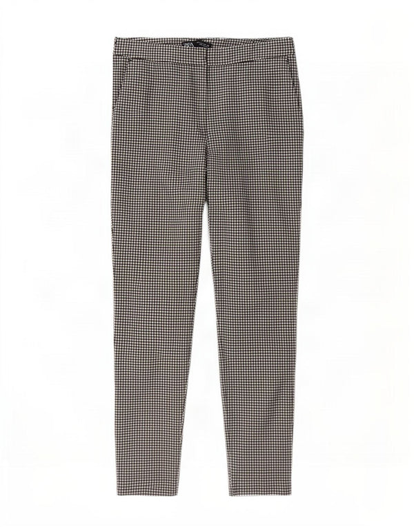 Zara Slim Chino-Hose für Damen, Größe L, W30, L27, Grau, Gingham