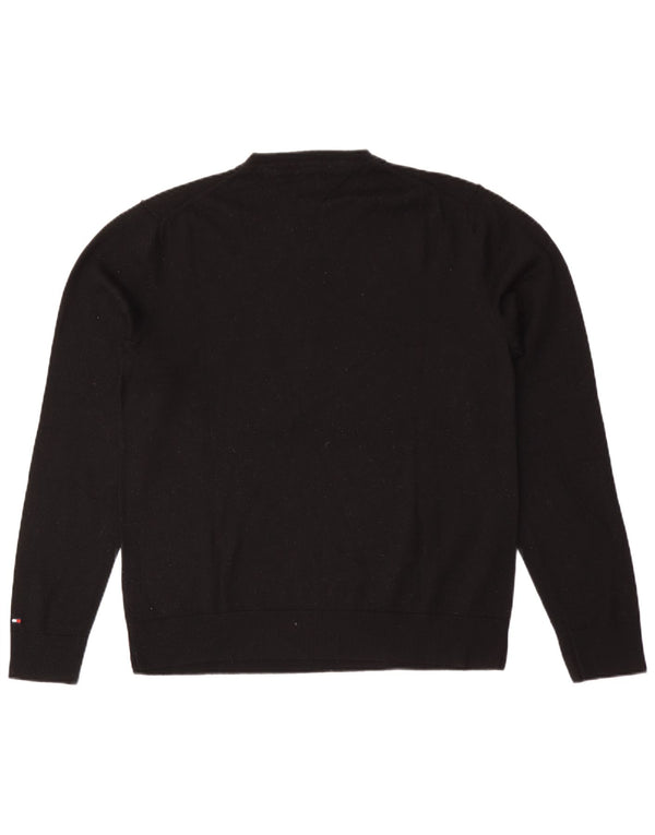 Tommy Hilfiger Pull col V pour homme XL en laine noire