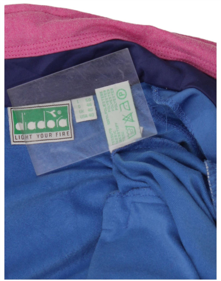 DIADORA Mens Loose Fit Tracksuit Top Jacket UK 40 Medium Blue Polyester