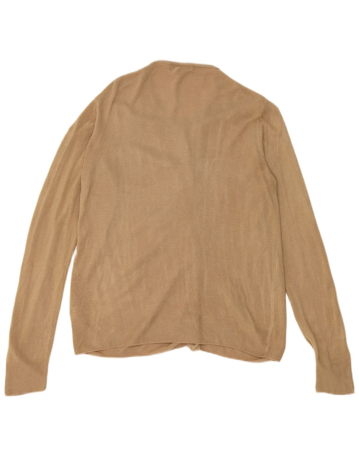 Marks & Spencer Womens Cardigan Sweater UK 10 Small Beige Acrylic