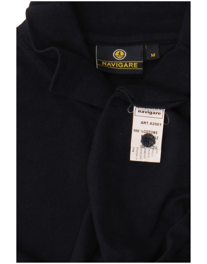 Navigare Mens Polo Shirt Medium Navy Blue Cotton