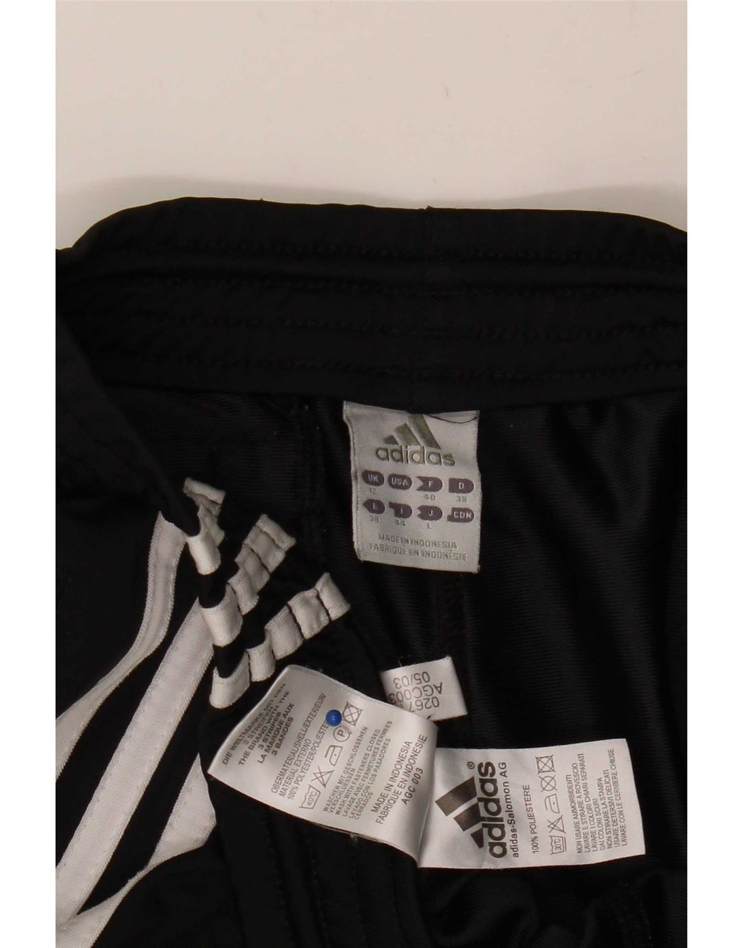 Adidas Womens Tracksuit Trousers UK 12 Medium Black Polyester