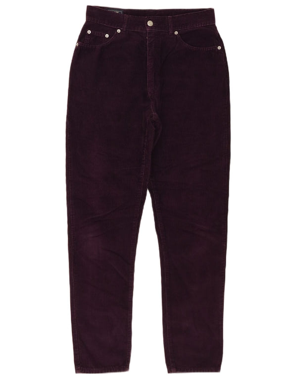 Mash Pantalones de pana cónicos de cintura alta para mujer IT 46 Large W28 L29 Púrpura