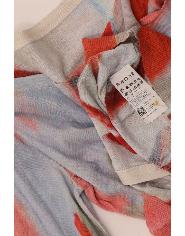 Hugo Boss Womens Abstract Pattern Cardigan Sweater UK 10 Small Multicoloure