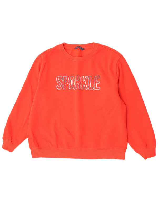 Marks & Spencer Womens Graphic Oversized Sweatshirt Jumper UK 14 Large Red