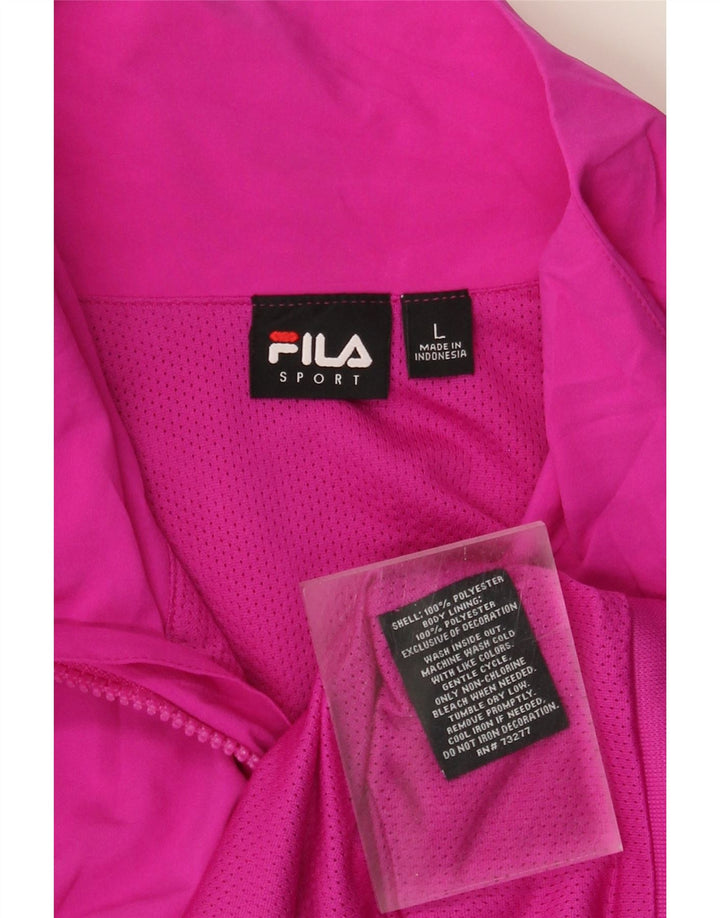 Fila Womens Tracksuit Top Jacket UK 16 Large Pink Polyester