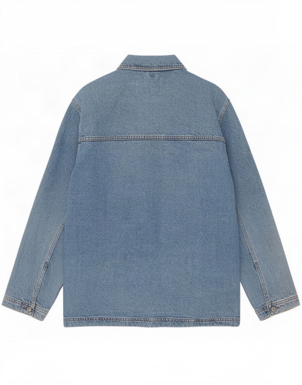 Topshop Womens Oversized Denim Jacket UK 10 Small Blue Cotton