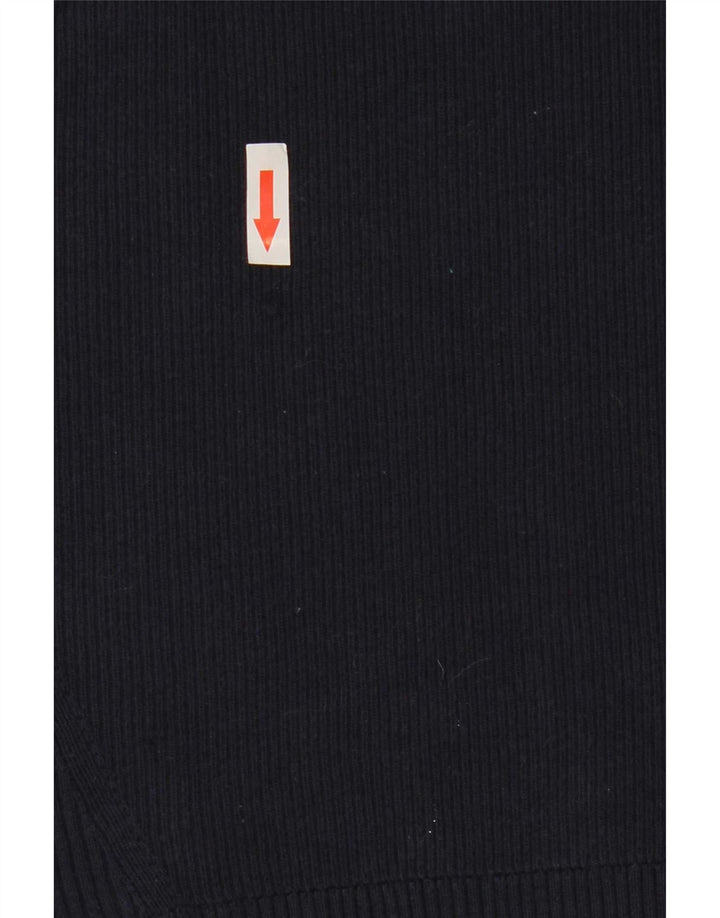 Marks & Spencer Womens Polo Shirt UK 12 Medium Navy Blue Cotton