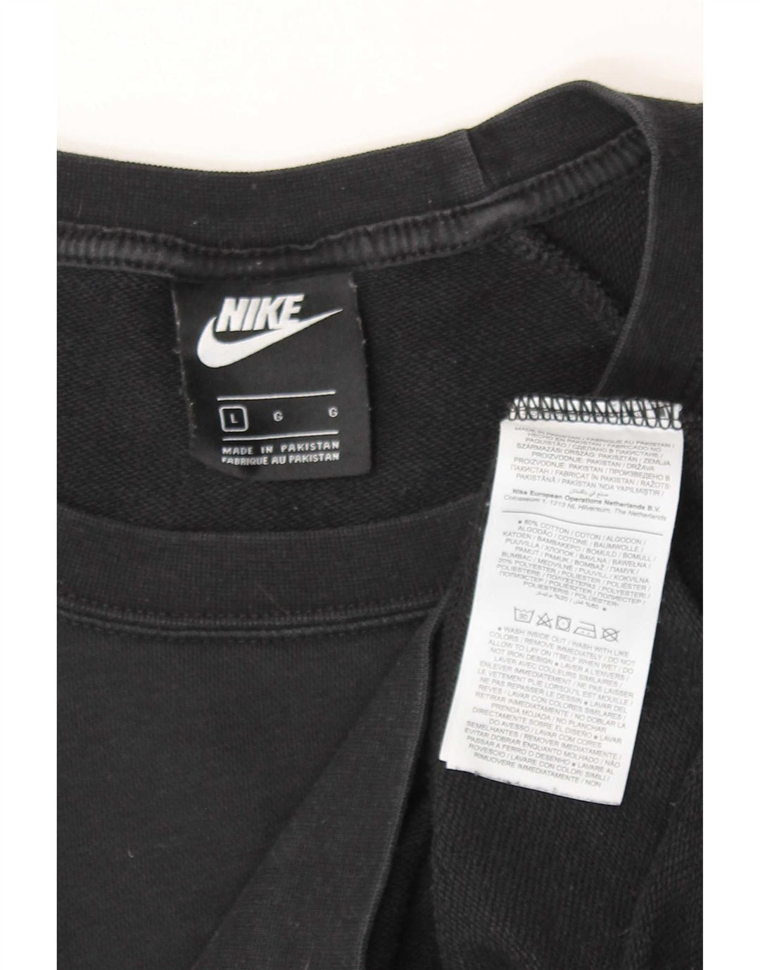 Nike Mens Sweatshirt Jumper Large Black Cotton