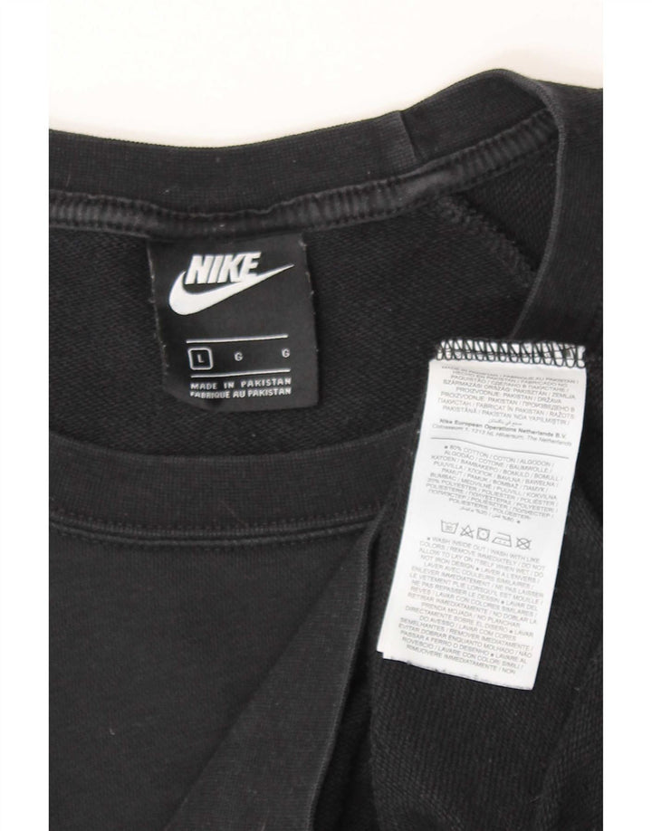 Nike Mens Sweatshirt Jumper Large Black Cotton