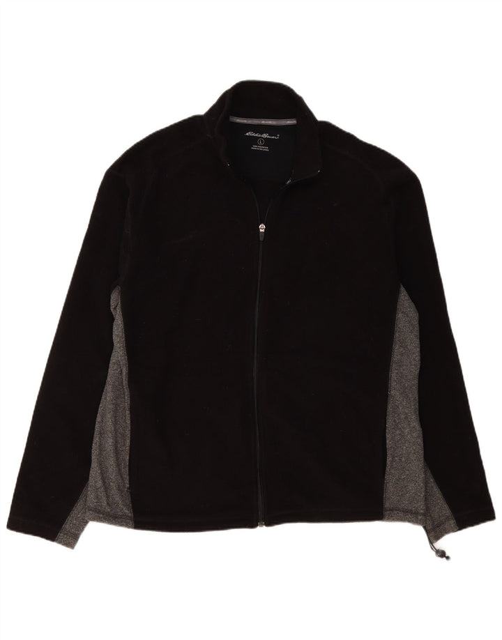 EDDIE BAUER Fleecejakke til mænd UK 40 Large Black Colourblock Polyester