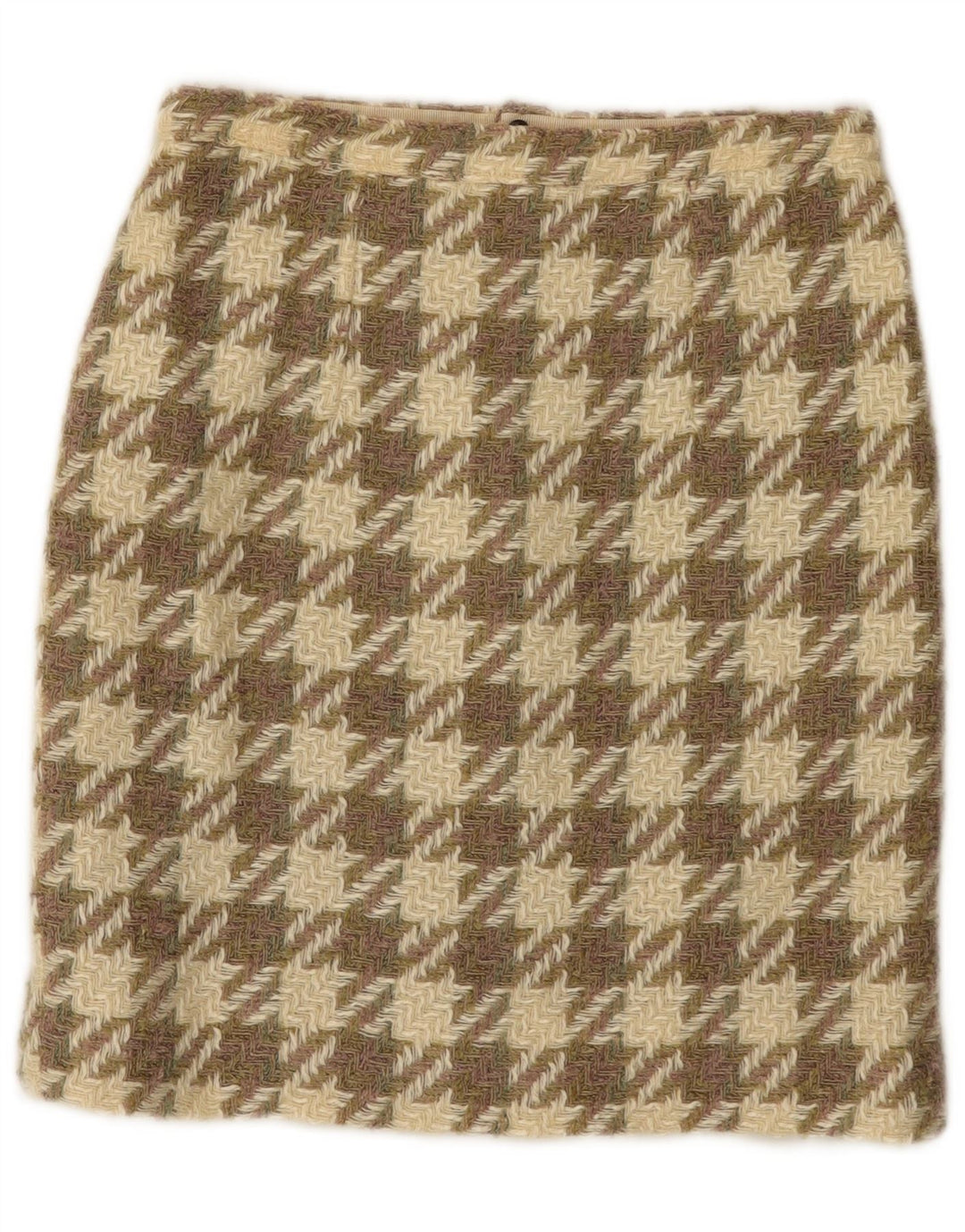 Vintage Womens Knit Skirt W26 Small Brown Houndstooth