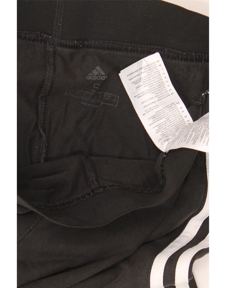 ADIDAS Womens Leggings UK 8 Small  Black Cotton