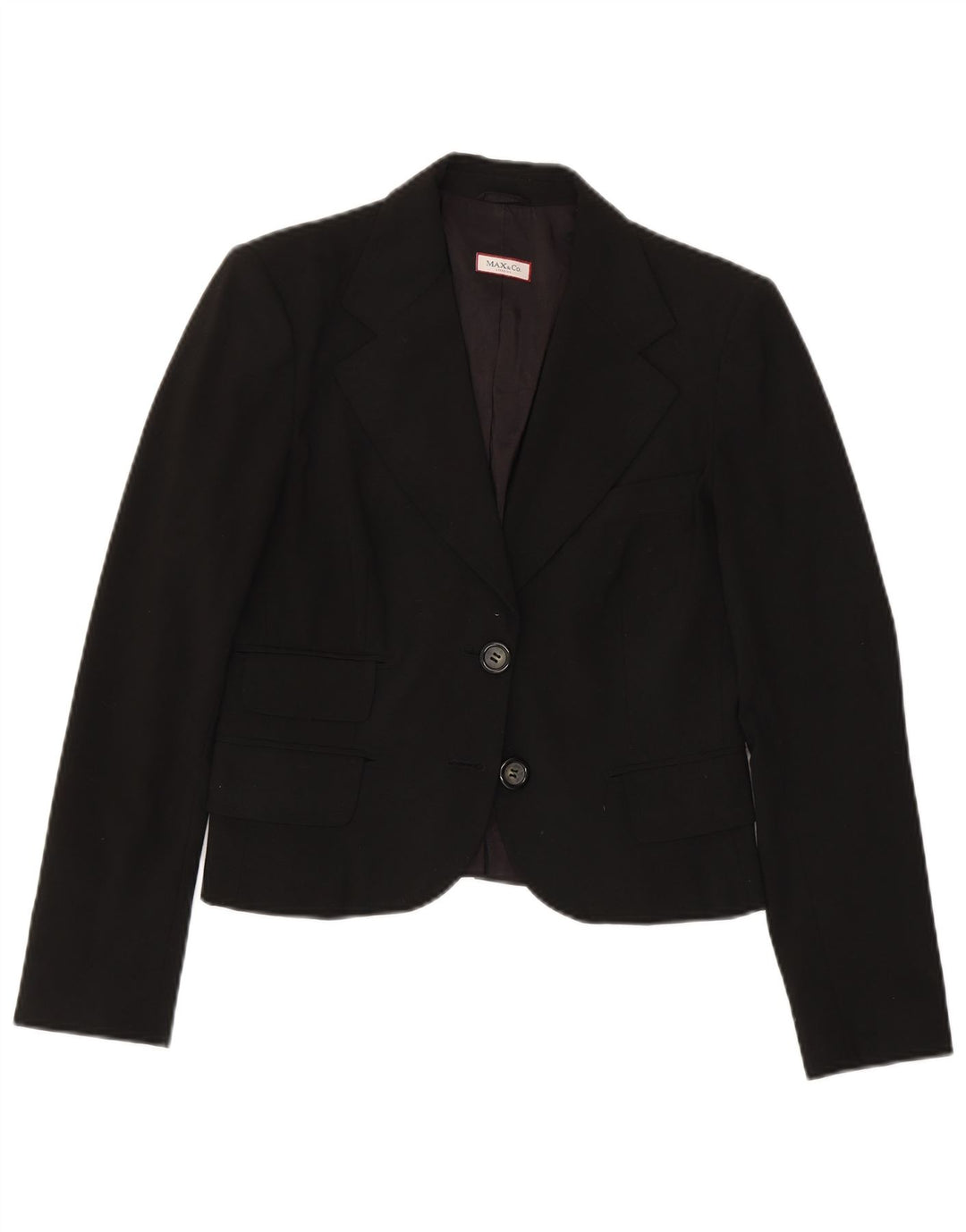 Max & Co. Womens 2 Button Blazer Jacket UK 10 Small  Black Polyester