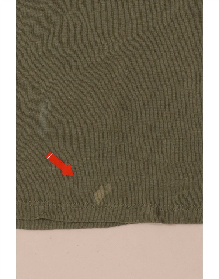 Zara Womens Top Long Sleeve UK 12 Medium Khaki