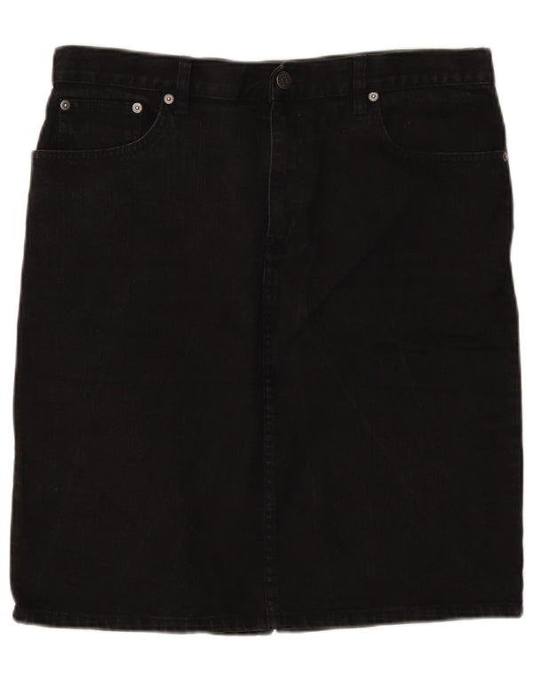 Ralph Lauren Womens Denim Skirt US 12 Large W32 Black Cotton
