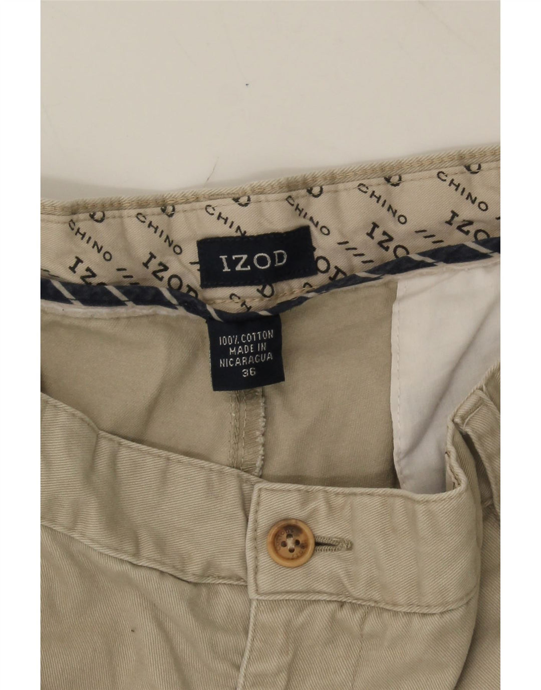 IZOD Mens Chino Shorts W36 Large  Beige Cotton Vintage Izod and Second-Hand Izod from Messina Hembry 