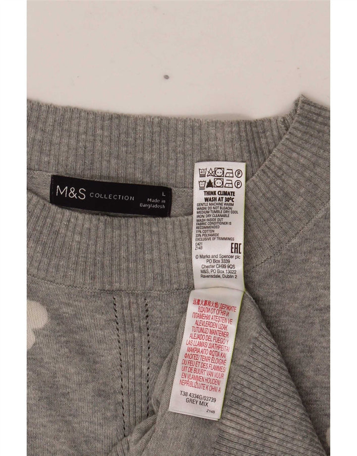Marks & Spencer Dame abstrakt mønster Rundhals sweater UK 16 Larg