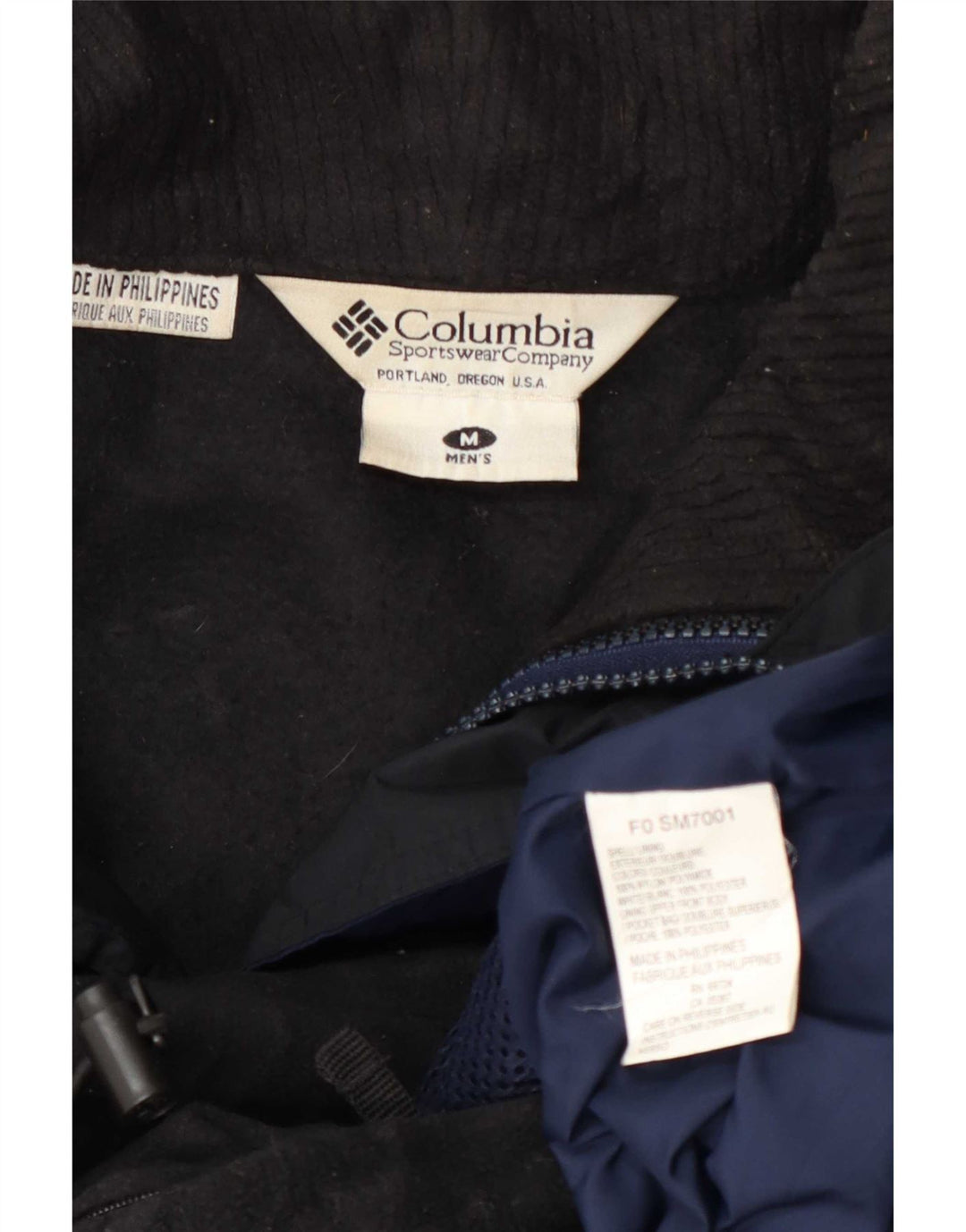Columbia Mens Bugaboo Graphic Ski Jacket UK 38 Medium Navy Blue Colourblock