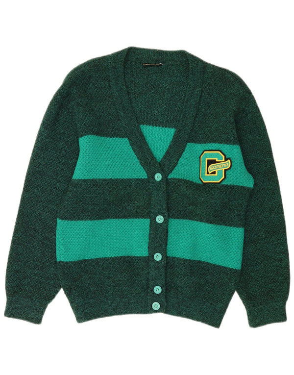 Gomena Dame Cardigan Sweater UK 14 Stor Grøn Stribet Ny Uld