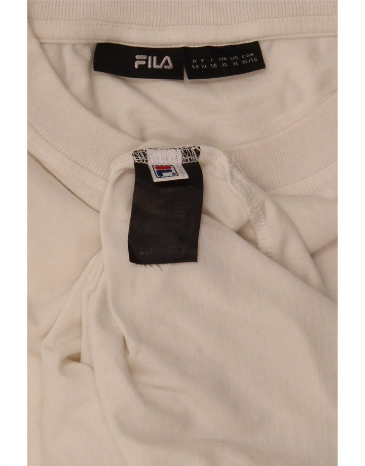 Fila Mens T-Shirt Top XL White Cotton