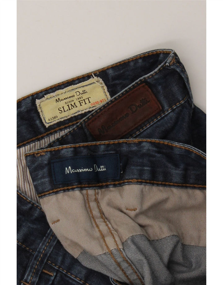 MASSIMO DUTTI Herre Slim Jeans EU 44 Large W34 L28 Blå