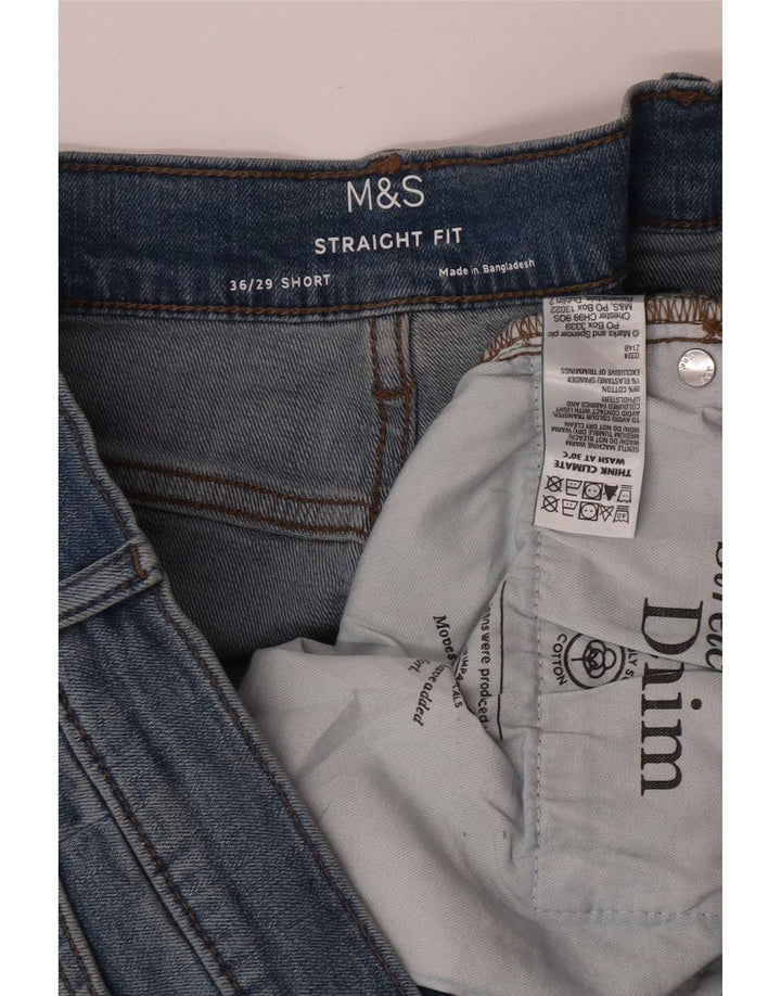 Marks & Spencer Mens Short Straight Jeans W36 L29 Blue Cotton