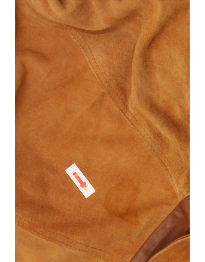 Vintage Mens Suede Jacket IT46 Small Beige