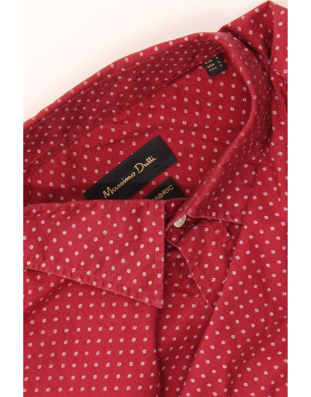Massimo Dutti Chemise Homme Large Bordeaux Taché