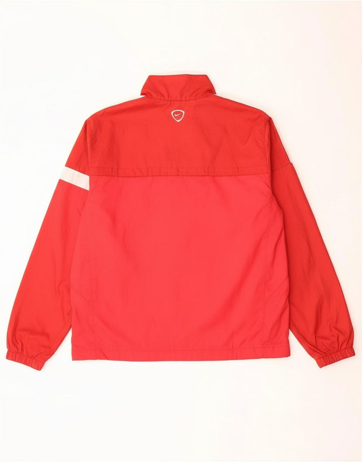 NIKE Boys Rain Jacket 13-14 Years XL Red Colourblock Polyester