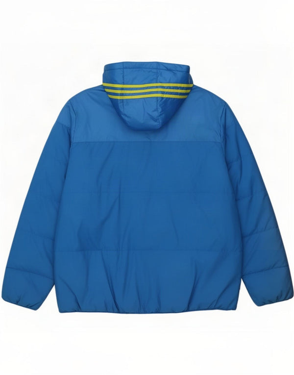 Adidas Herren Wattierte Jacke UK 42 XL Blau Colourblock Polyester