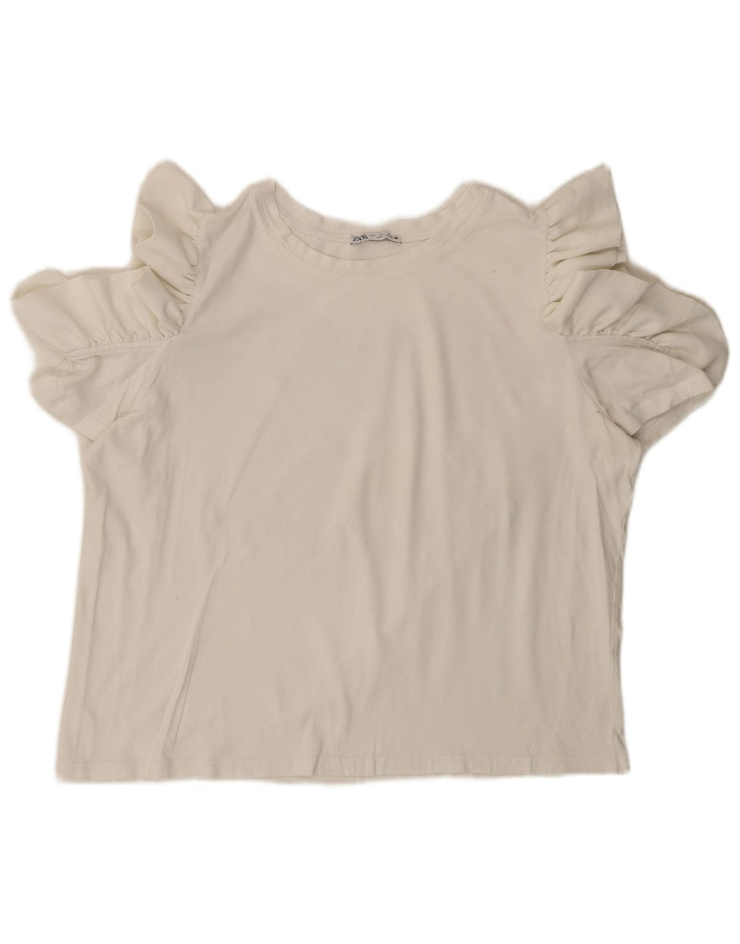 Zara Womens Crop Blouse Top UK 16 Large White