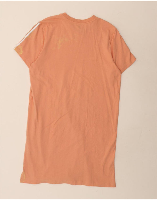 Adidas Dame T-Shirt Kjole UK 16/18 Stor Pink Bomuld