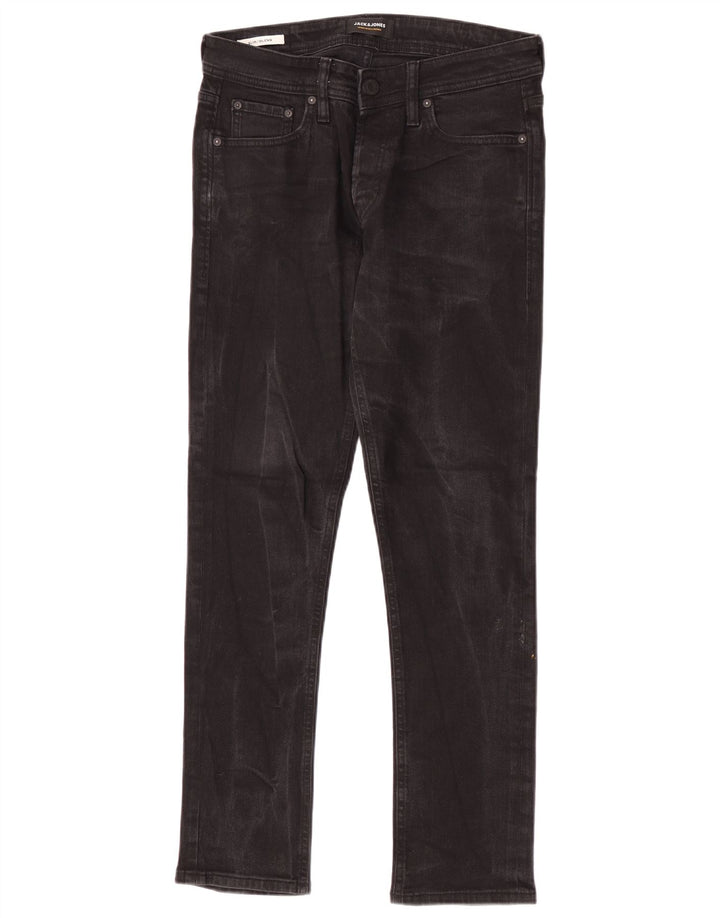 Jack & Jones Mens GLENN Slim Jeans W30 L30 Black Cotton