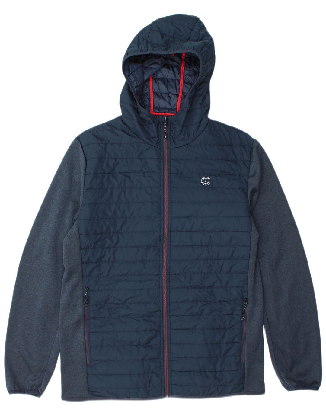 Jack & Jones wattierte Herrenjacke mit Kapuze, UK 38, mittelmarineblau