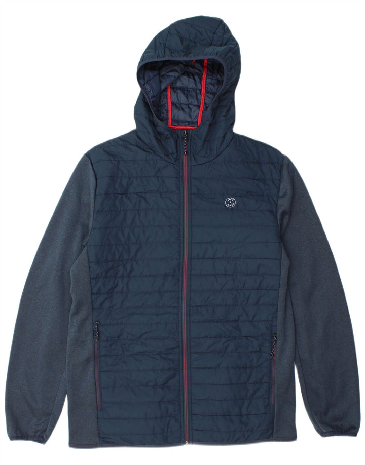 Jack & Jones wattierte Herrenjacke mit Kapuze, UK 38, mittelmarineblau