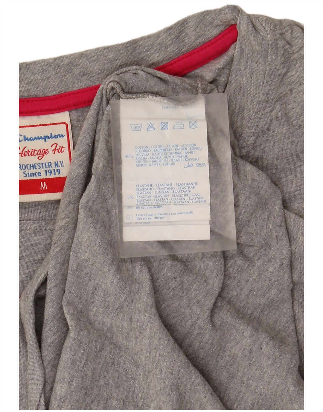Champion Womens Heritage Fit Graphic Top 3/4 Sleeve UK 14 Medium Grey