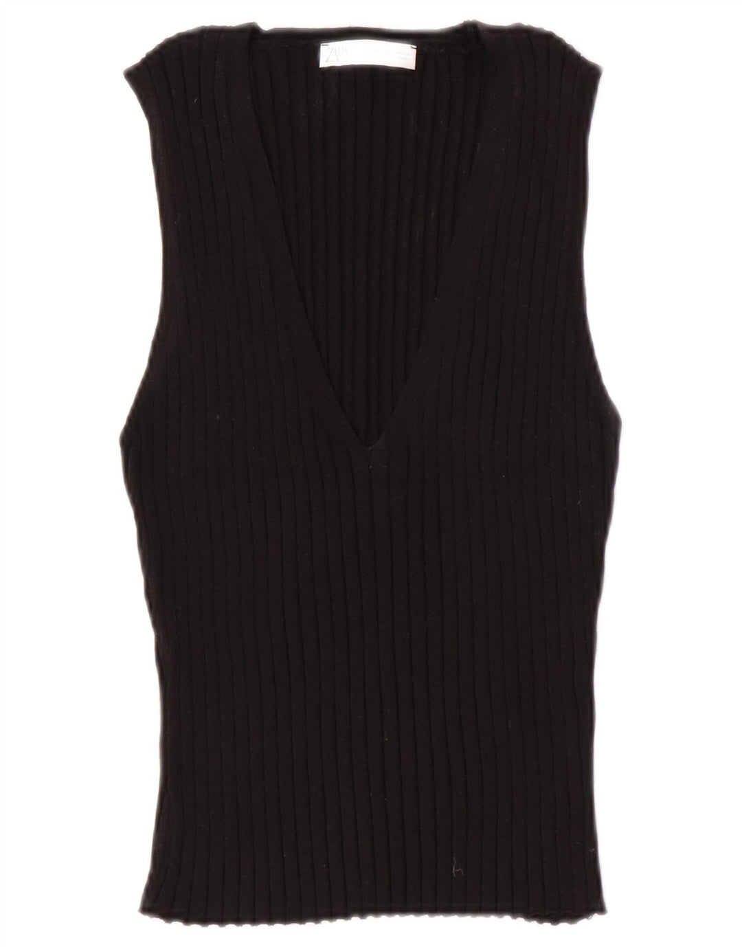 Zara Womens Vest Tank Top UK 14 Large Black