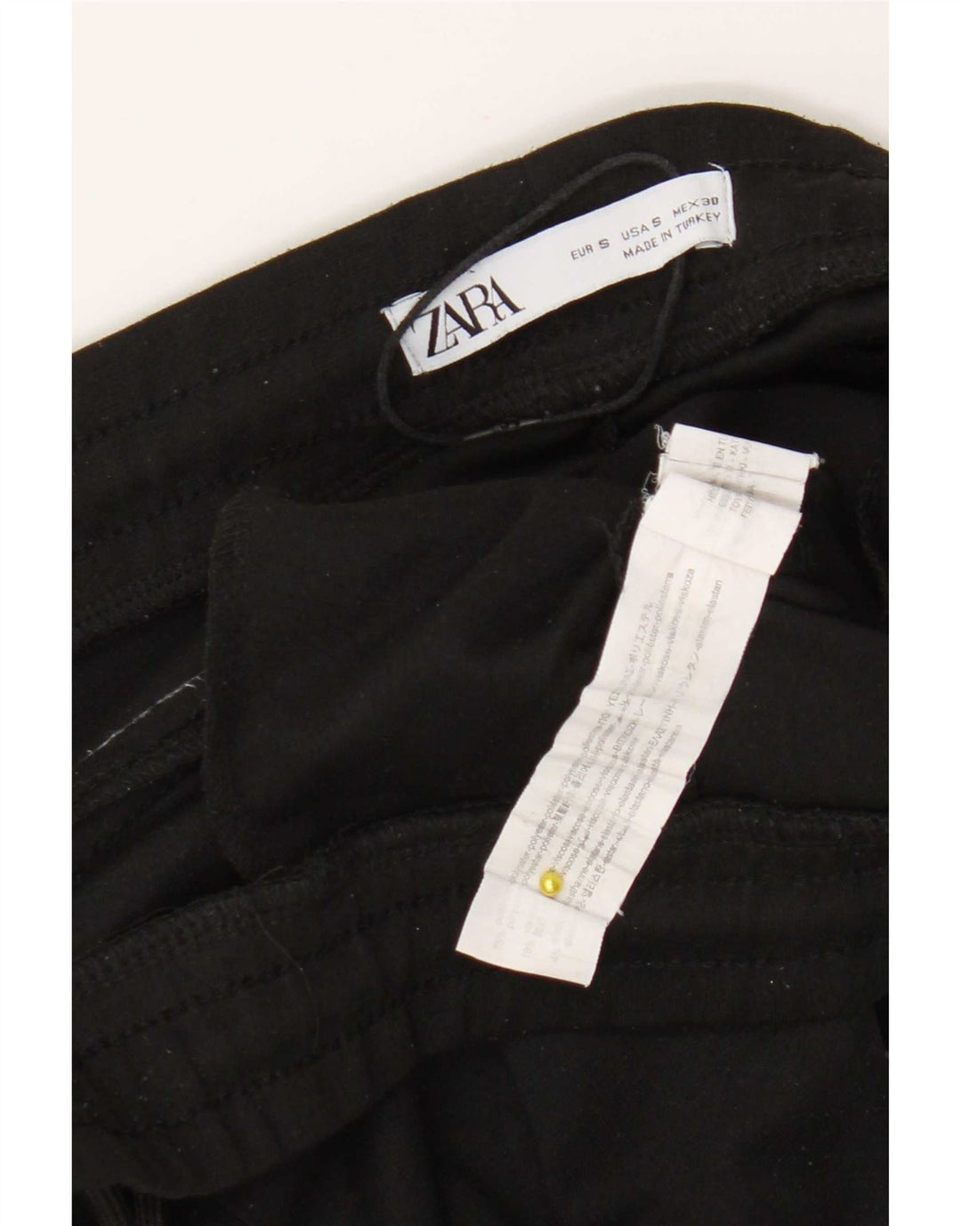 Zara Mens Crop Tracksuit Trousers Joggers Small  Black Polyester