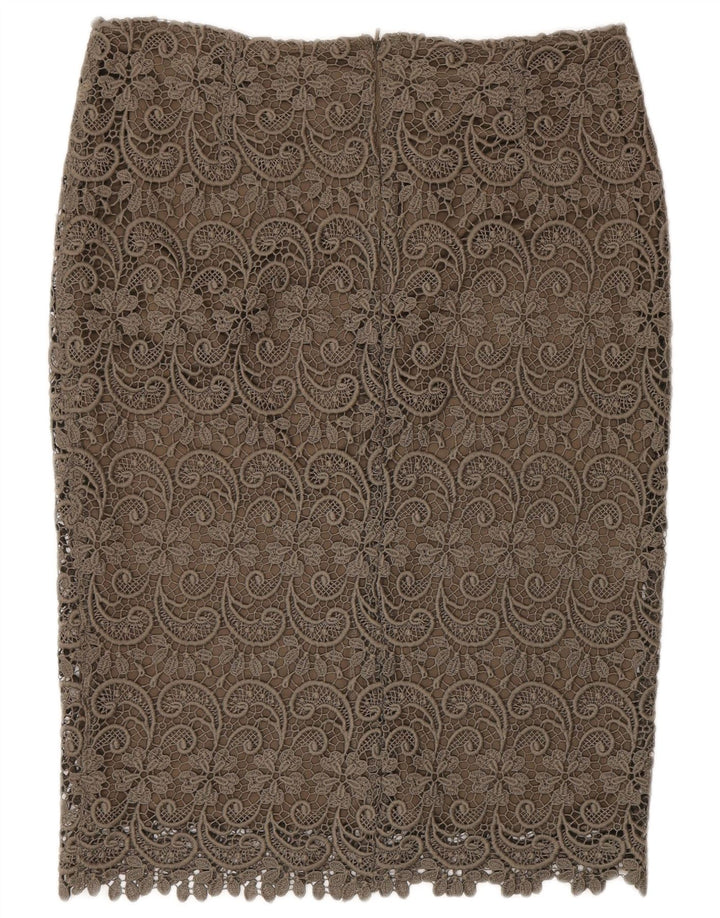 Marks & Spencer Womens Autograph Straight Skirt UK 12 Medium W30 Khaki