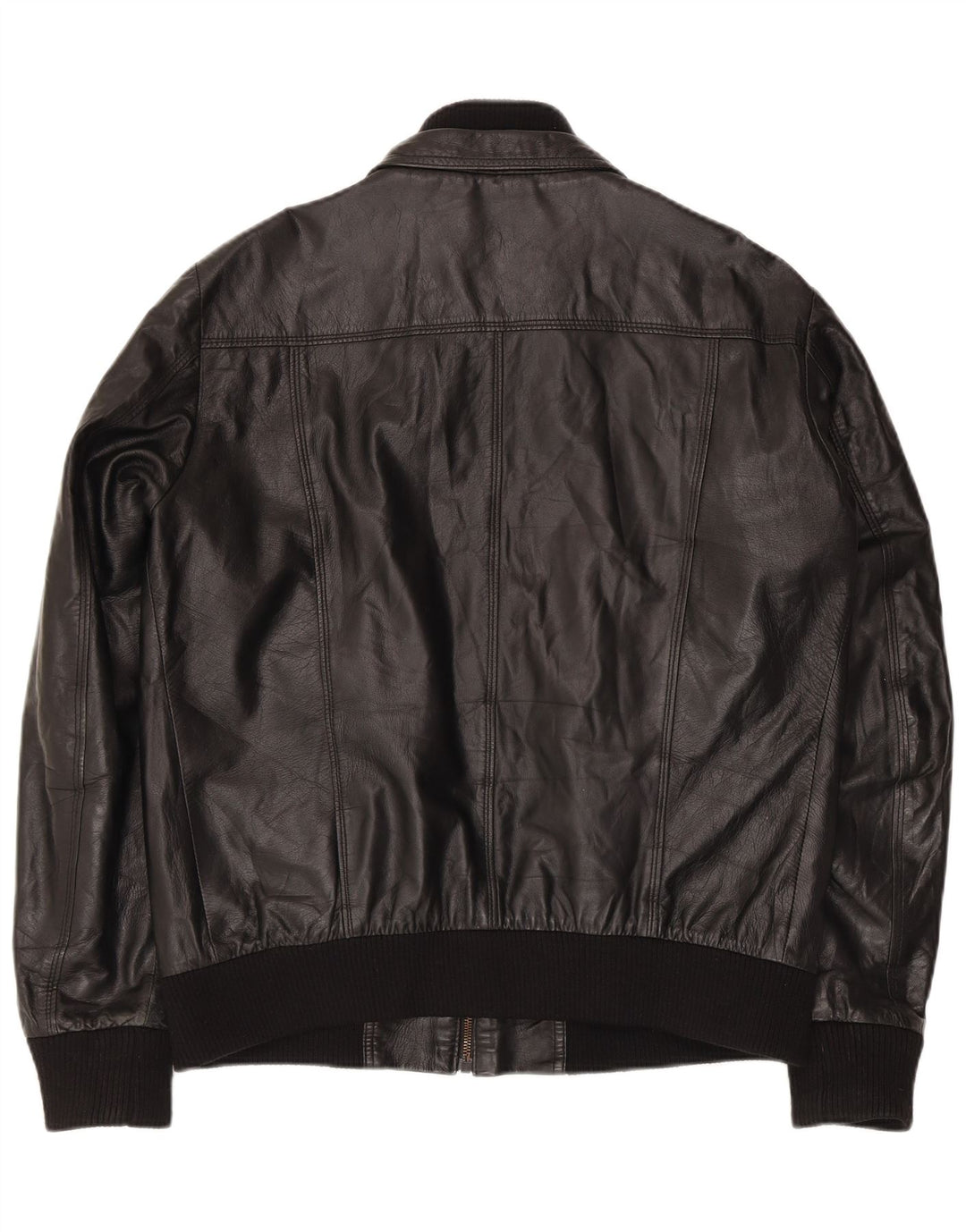 Gianfranco Gotelli Herre Bomber Læderjakke UK 38 Medium Sort Læder