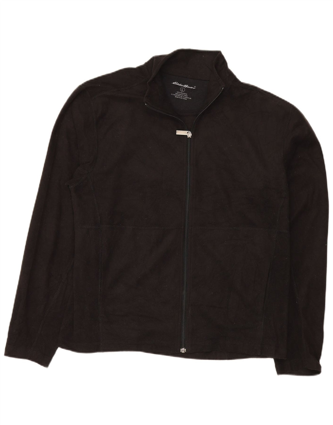 Eddie Bauer Mens Fleece Jacket UK 40 Large Black Polyester