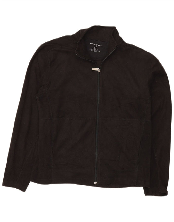 Eddie Bauer Mens Fleece Jacket UK 40 Large Black Polyester