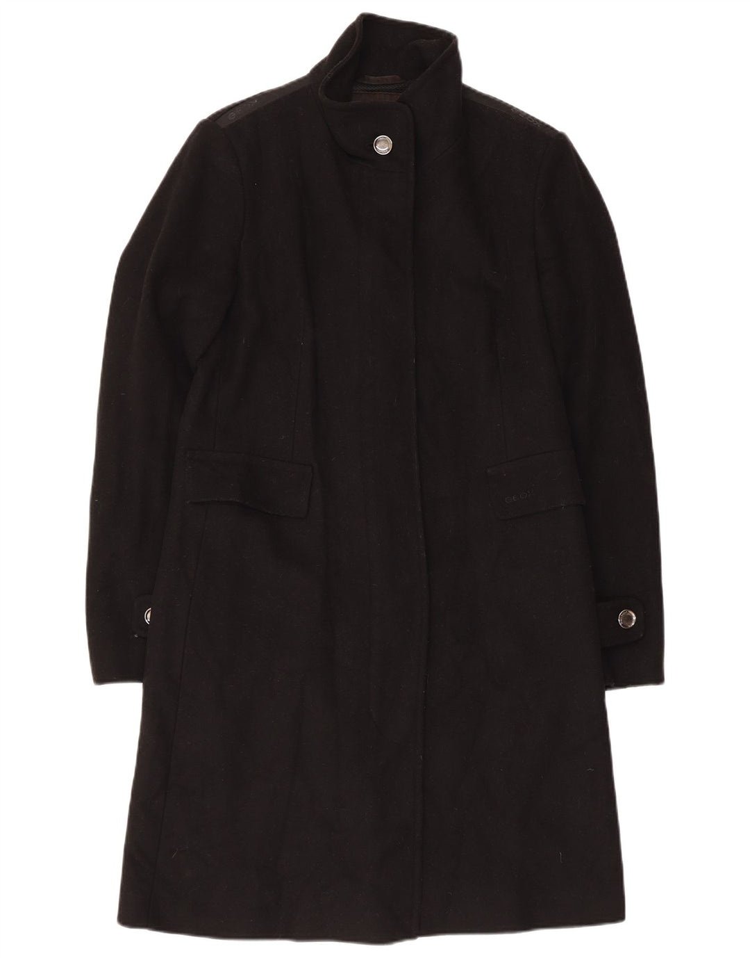 Geox Womens Respira Overcoat UK 10 Small Black Wool