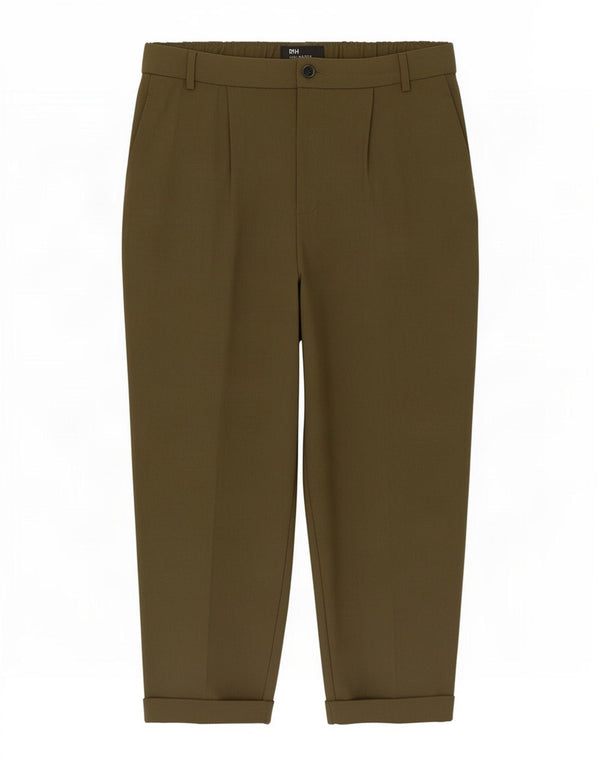 Calça Capri Feminina Zara Cintura Alta Pegged Grande W30 L23 Caqui