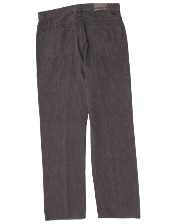 Marks & Spencer Mens Autograph Straight Casual Trousers W34 L31 Grey Cotton