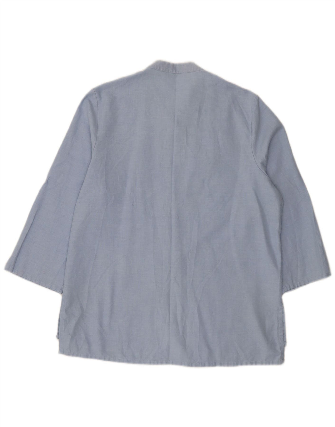 Marks & Spencer skjortebluse med 3/4 ærmer til kvinder UK 12 Medium Blue Polyester