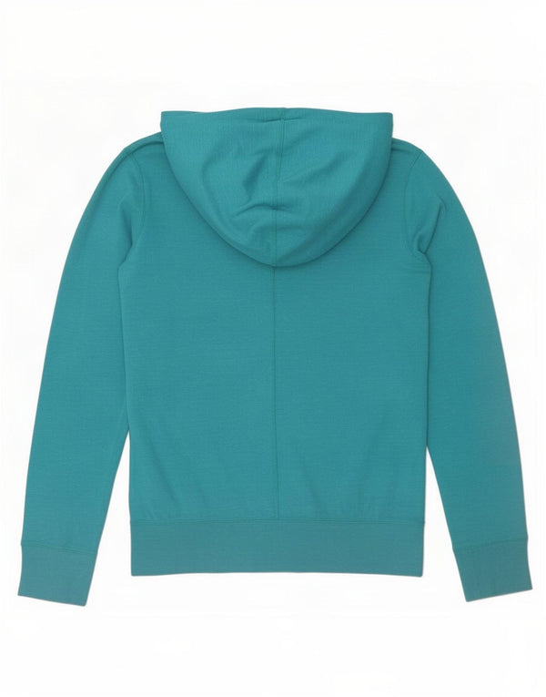 Pulover Nike pentru femei, cu fermoar, cu capota, UK 14, bumbac cu pete albastru mediu
