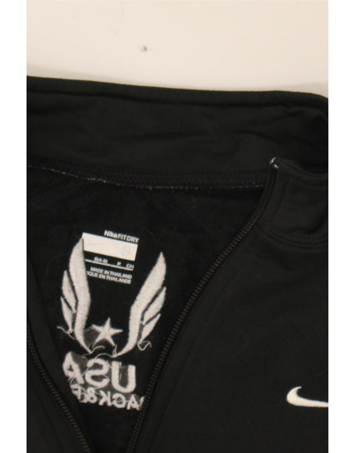 NIKE Womens Tracksuit Top Jacket UK 10 Small Black Polyester Vintage Nike and Second-Hand Nike from Messina Hembry 