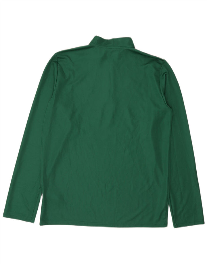 Adidas Herre Aeroready Zip Neck Pullover Træningsdragt Top Stor Grøn Polyester
